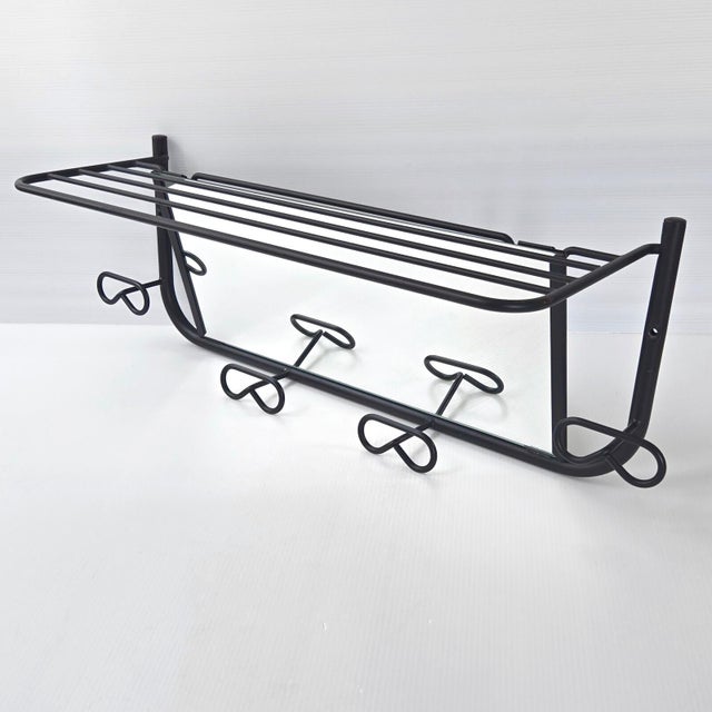 Vintage Rockabilly Wall-Mounted Coat Rack with Mirror, 1950s For Sale - Image 11 of 11