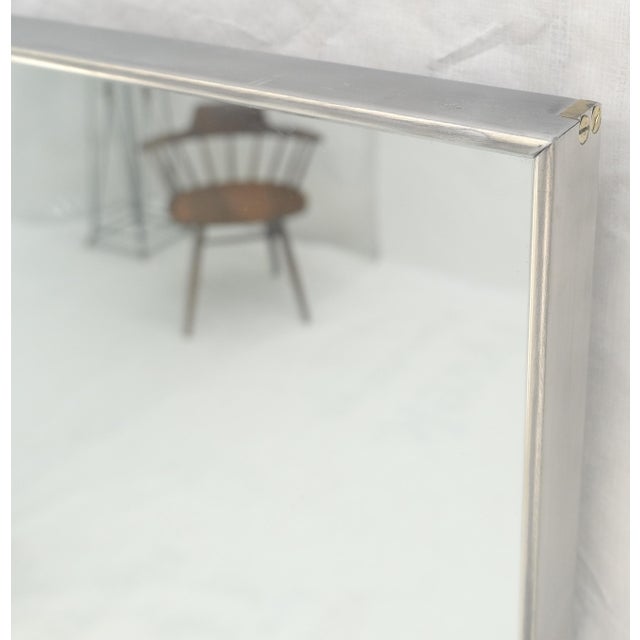 Metal Vintage c1970s Large 31x61 Machined Aluminum John Stuart Wall Mirror MINT! For Sale - Image 7 of 8