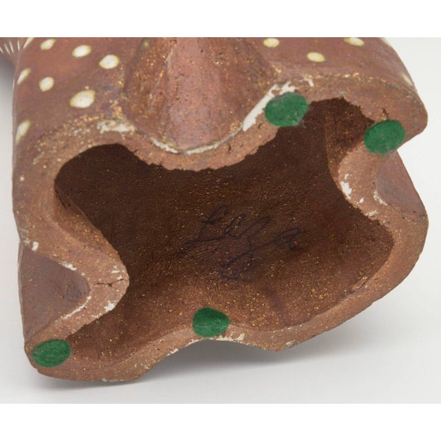 1970s Leza McVey Surrealist "Eye in Hand" Ceramic Sculpture, 1977 For Sale - Image 5 of 6
