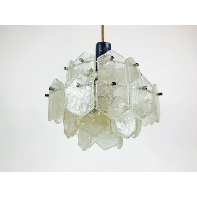 Glass Ice Glass Chandelier by J.T. Kalmar for Kalmar, 1960s For Sale - Image 7 of 13