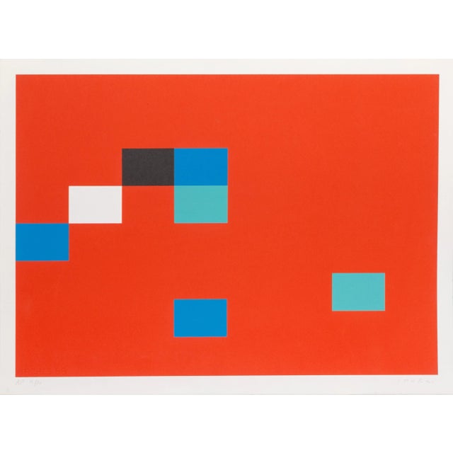 Kyohei Inukai, Seven Units on Red, Serigraph For Sale - Image 4 of 4