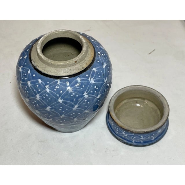 Rare Antique 19th Century Enameled Middle Eastern Lidded Opium Pottery Jar Pot For Sale - Image 11 of 16