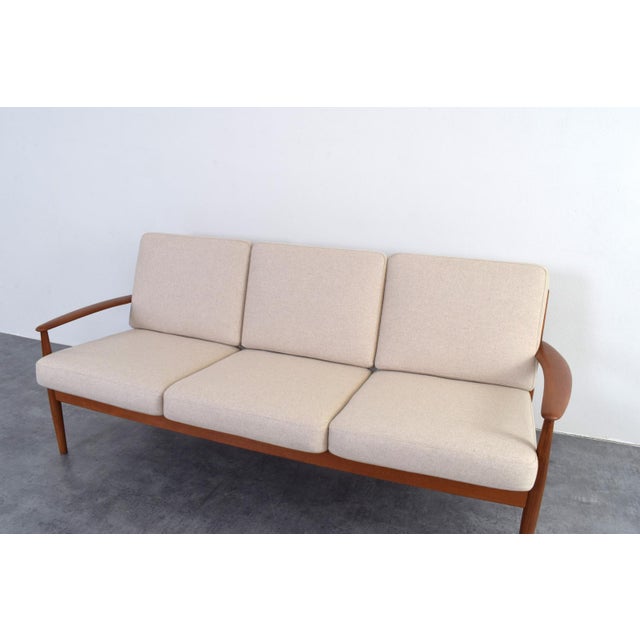Mid-Century Danish Teak and Wool Sofa by Grete Jalk for France & Søn, 1960s For Sale - Image 13 of 17