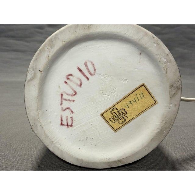 White Porcelain Table Lamp with Heron Motifs, 1965 For Sale - Image 8 of 10