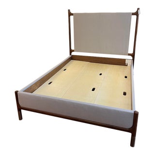 Stickley Walnut Grove Upholstered Bed For Sale