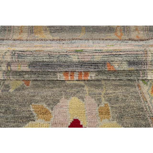 Long Modern Oushak Handmade Wool Runner For Sale In New York - Image 6 of 13