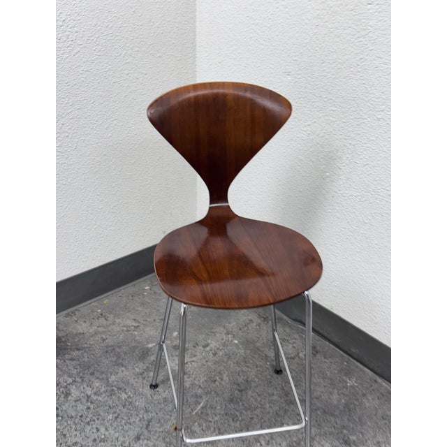 Norman Cherner Cherner Chair Company Walnut Counter Stool For Sale - Image 4 of 12