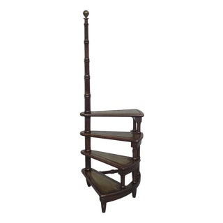 Good Set Mahogany Library Steps, 1930 For Sale