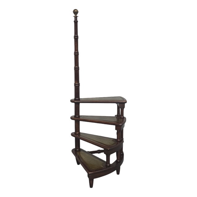 Good Set Mahogany Library Steps, 1930 For Sale