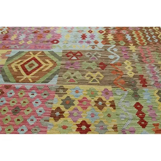 Traditional Handwoven Turkish Kilim Area Rug 8'4" X 9'9" For Sale In Dallas - Image 6 of 8