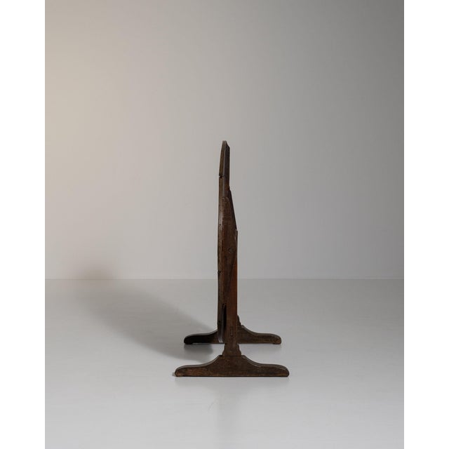 Traditional 19th Century France Rich Walnut Brown Round Tilt-Top Drop-Leaf Table For Sale - Image 3 of 11