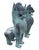 Asian 1990s Monumental Pair of Southeast Asian Verdigris Bronze Guardian Lion Statues For Sale - Image 3 of 12