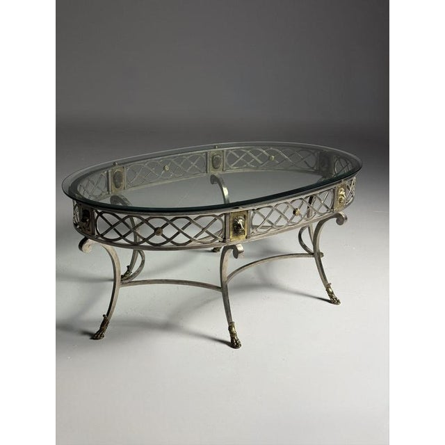 Empire Metal Coffee Table with Glass Top, 1980s For Sale - Image 18 of 18