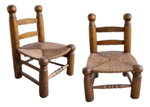 Rare Set of Matching Fireside Low Chairs Attributed to Charles Dudouyt