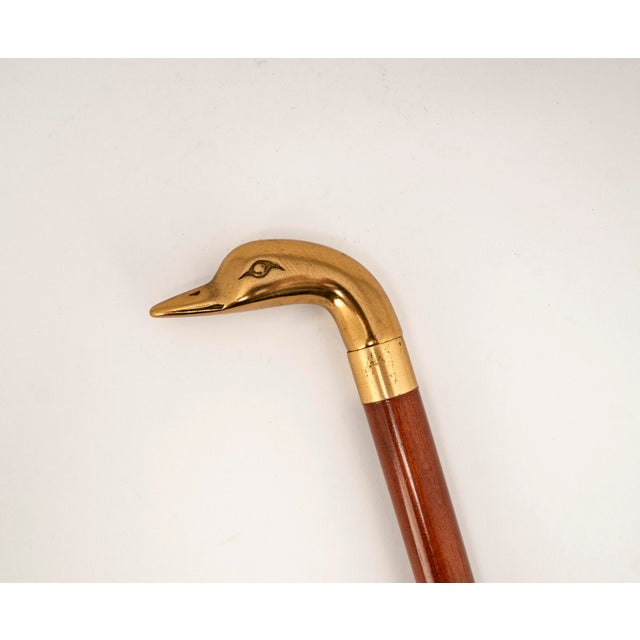 Vintage Walking Stick with Brass Duck Head, 1960s For Sale - Image 4 of 13
