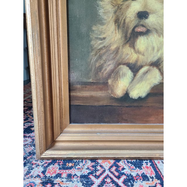 Antique 19th Century Victorian Oil Painting Portrait of a Terrier Dog For Sale - Image 10 of 14