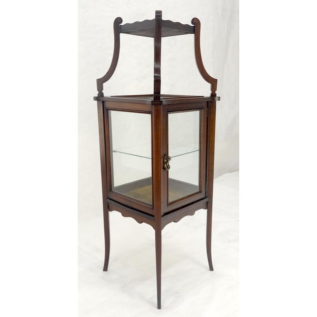 Early 20th Century Victorian c1900s 360 Degree Center Vitrine Display Cabinet Showcase Clean! For Sale - Image 5 of 18