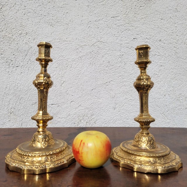 Candleholders in Mercury-Gilt Bronze, Set of 2 For Sale - Image 13 of 15