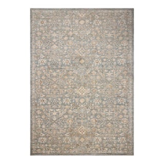 Chris Loves Julia x Loloi Palma Blue / Natural 2'-3" x 3'-10" Accent Rug For Sale