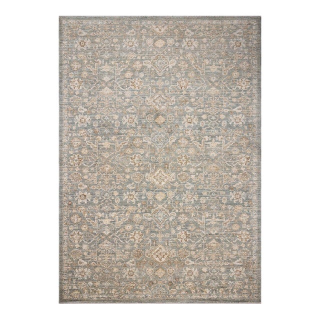 Chris Loves Julia x Loloi Palma Blue / Natural 2'-3" x 3'-10" Accent Rug For Sale