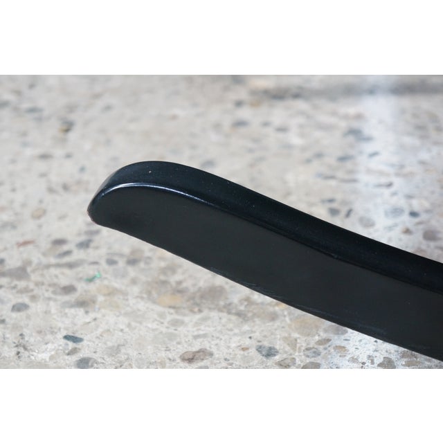 Mid Century Hollywood Regency Black Lacquered Swan-Neck Gooseneck Rocking Chair For Sale - Image 14 of 18