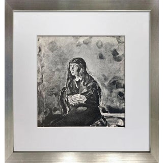 1920s Vintage Edvard Munch "Madchen Bild" Lithograph Print For Sale