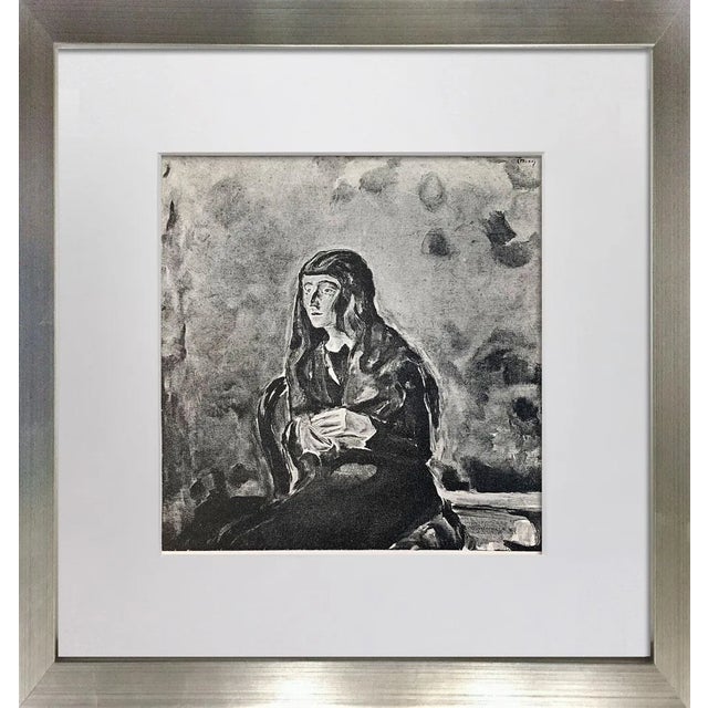 Edvard Munch “Mädchenbild” Lithograph (1922), Limited Edition 61/200, Signed in Plate, Custom Framed For Sale