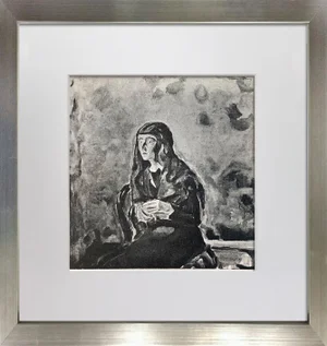 Edvard Munch “Mädchenbild” Lithograph (1922), Limited Edition 61/200, Signed in Plate, Custom Framed