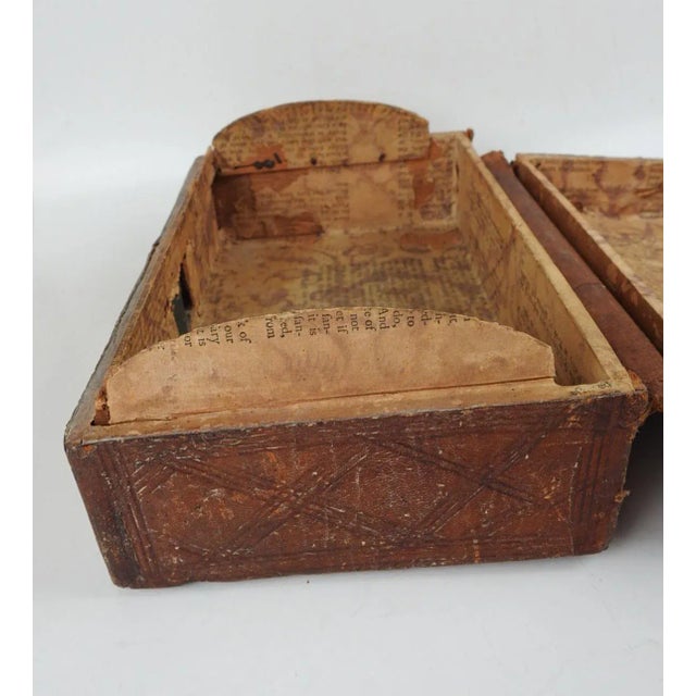 Antique 18th Century English Embossed Leather Domed Document Box For Sale - Image 9 of 13