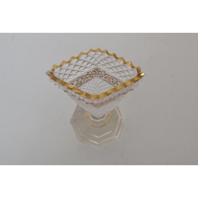 Gold Vintage Cut Crystal Glass Cup from Glasswork Novy Bor, 1950s For Sale - Image 8 of 14