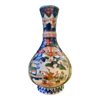 Japanese Imari Crane Decorative Vase For Sale