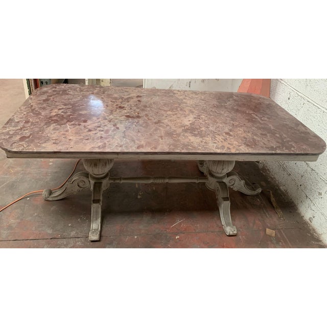 Louis Philippe Table with Marble Top, 1900s For Sale - Image 4 of 8