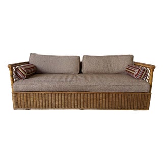 Vintage McGuire San Francisco Coastal Organic Wicker & Rattan Sofa For Sale