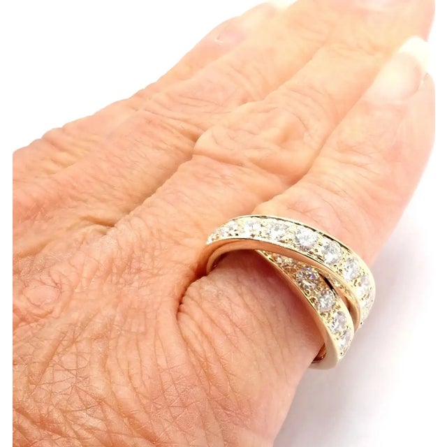 1990s Cartier Yellow Gold Nouvelle Vague Diamond Band, Size 5.75 For Sale - Image 11 of 12