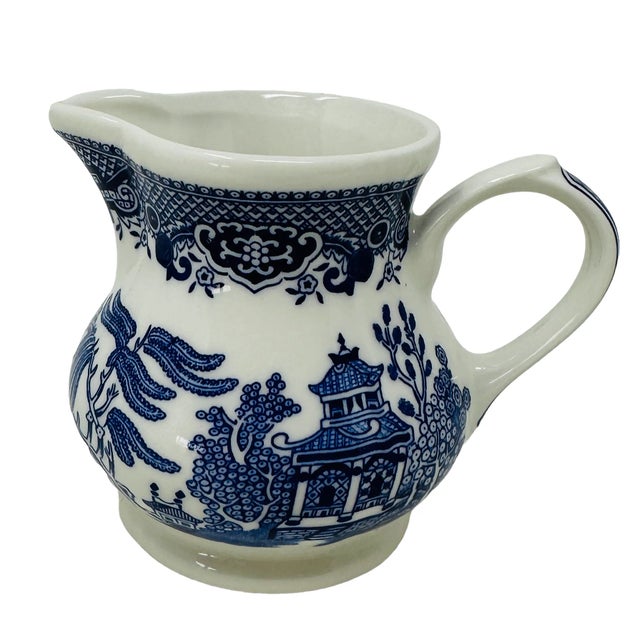 Vintage Churchill Blue & White Willow Ware Creamer Made in England For Sale - Image 10 of 10