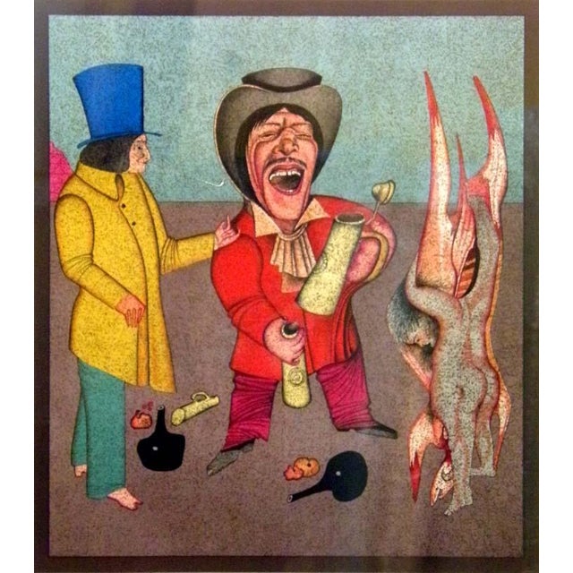 "Happy Drinker" by Mikail Chemiakin Original Limited Edition Lithograph on Paper Hand Signed by the artist Image Size :...