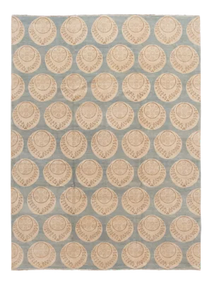 Blue Modern Tibetan Handmade Wool Rug