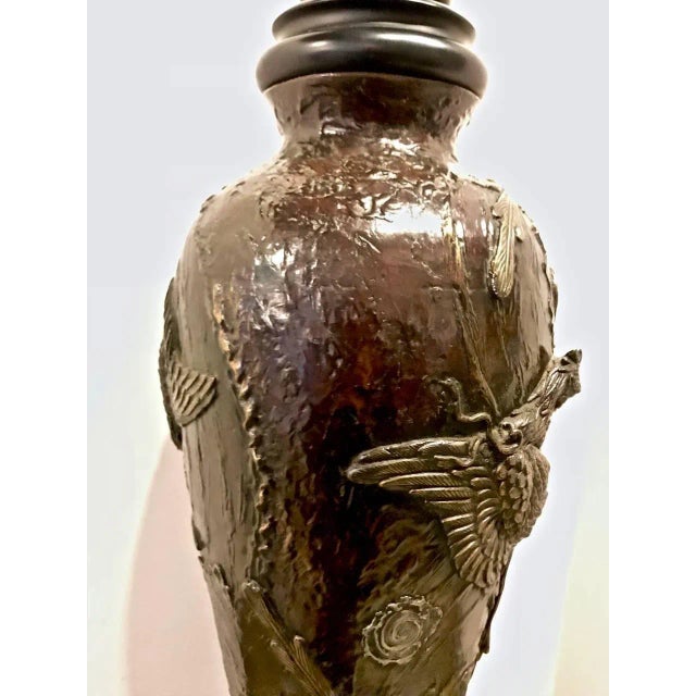 Metal 19th Century Japanese Bronze Lamp For Sale - Image 7 of 9
