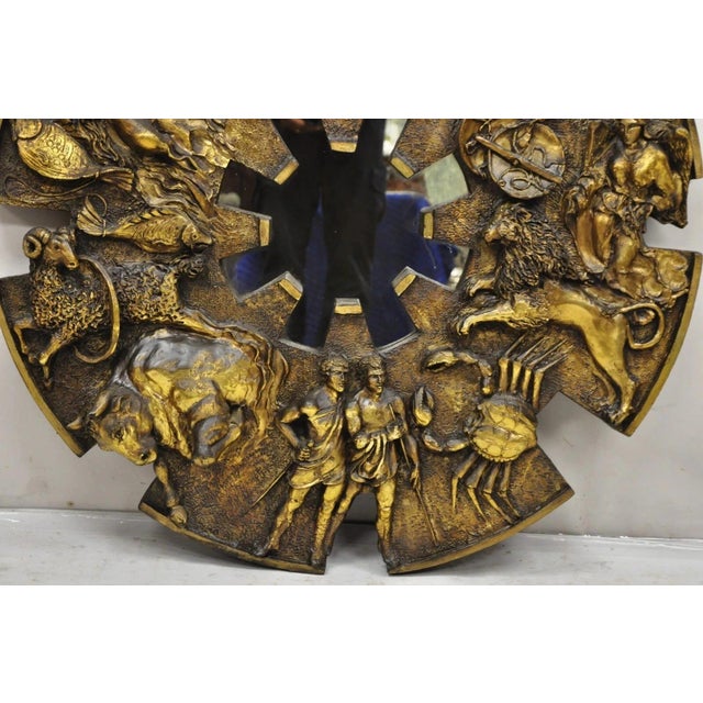 Mid 20th Century Vintage Finesse Originals Mid Century Modern Fiberglass Zodiac Sign Wall Mirror For Sale - Image 5 of 11
