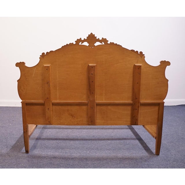 Vintage Antique Solid Maple French Provincial Rococo Revival Full Size Bed 11200 For Sale - Image 9 of 11