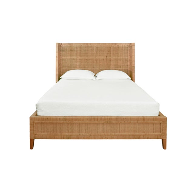 Matthew Izzo Home Dolly Queen Winged Headboard and Platform in Radio Weave Wrapped Rattan For Sale - Image 11 of 11