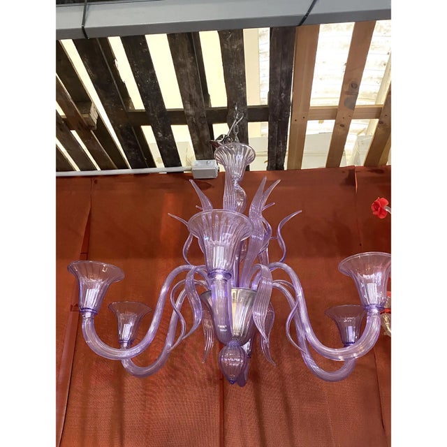 2020s Modern Glicine Wisteria-Inspired Murano Glass Chandelier For Sale - Image 5 of 5