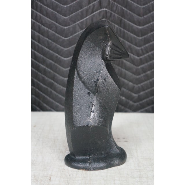 Antique Hubley Art Deco Cast Iron Modernist Black Cat Doorstop Paperweight 10" For Sale - Image 6 of 13