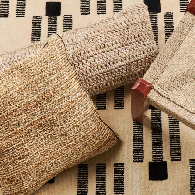 Cider Brown Large Lumbar Crochet Pillow For Sale - Image 4 of 4