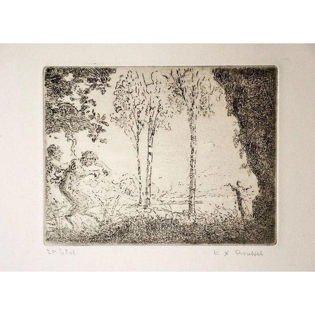 Nymphe et Faunes - Etching by K.-X. Roussel - 1900 ca. 1900 ca. For Sale