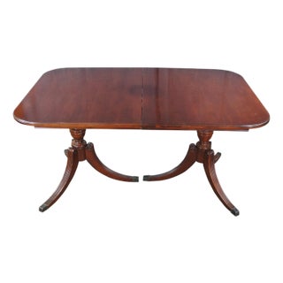 Antique Duncan Phyfe Mahogany Double Pedestal Dining Table For Sale