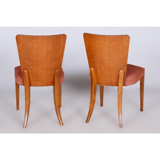 Art Deco Beech Dining Chairs by Jindřich Halabala for Up Závody, Czechia, 1940s, Set of 4 For Sale - Image 9 of 11
