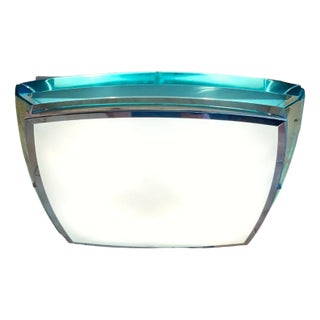 Veca Vintage Italian Lamp in Glass and Aluminum, 1960s For Sale