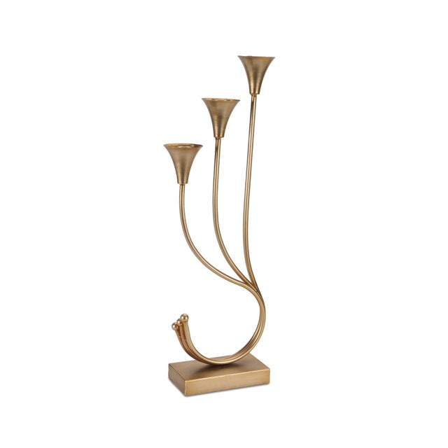 Kenneth Ludwig Chicago Triple Taper Candle Holder (Set of 2) For Sale - Image 4 of 5