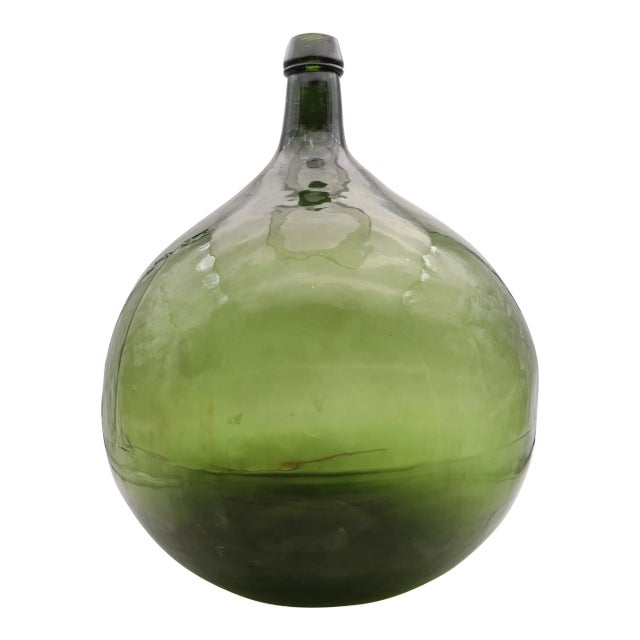 19th Century Large Antique Blown Glass Portuguese Demijohn For Sale